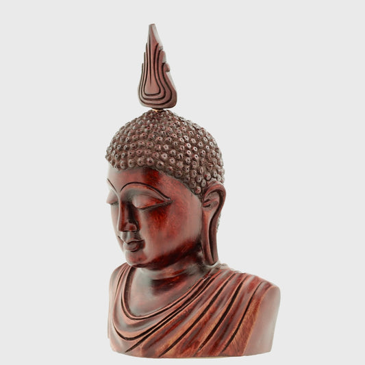 Hand Carved Wooden Buddha Statue – Meditation Decor 33cm