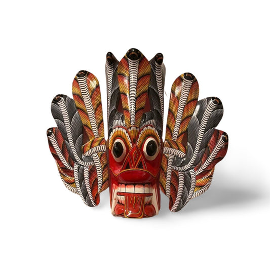 Hand Carved Nagaraksha Mask – Traditional Sri Lankan Protective Devil Mask