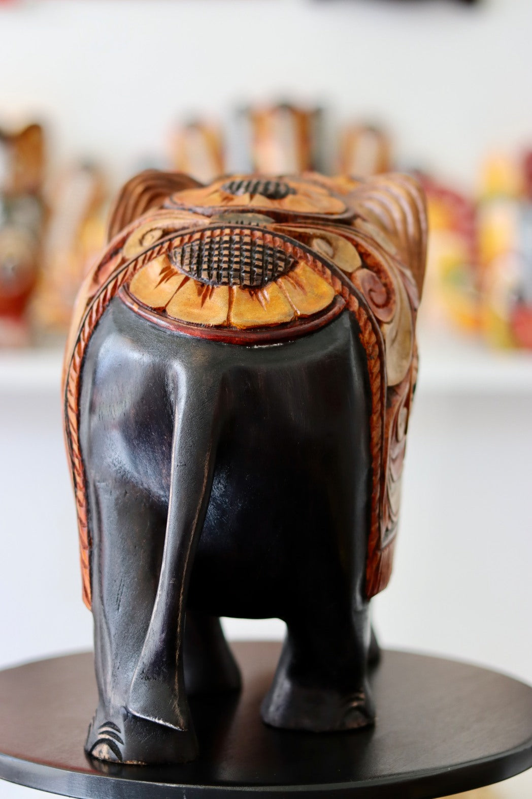 Hand Carved Wooden Elephant – Handmade in Sri Lanka