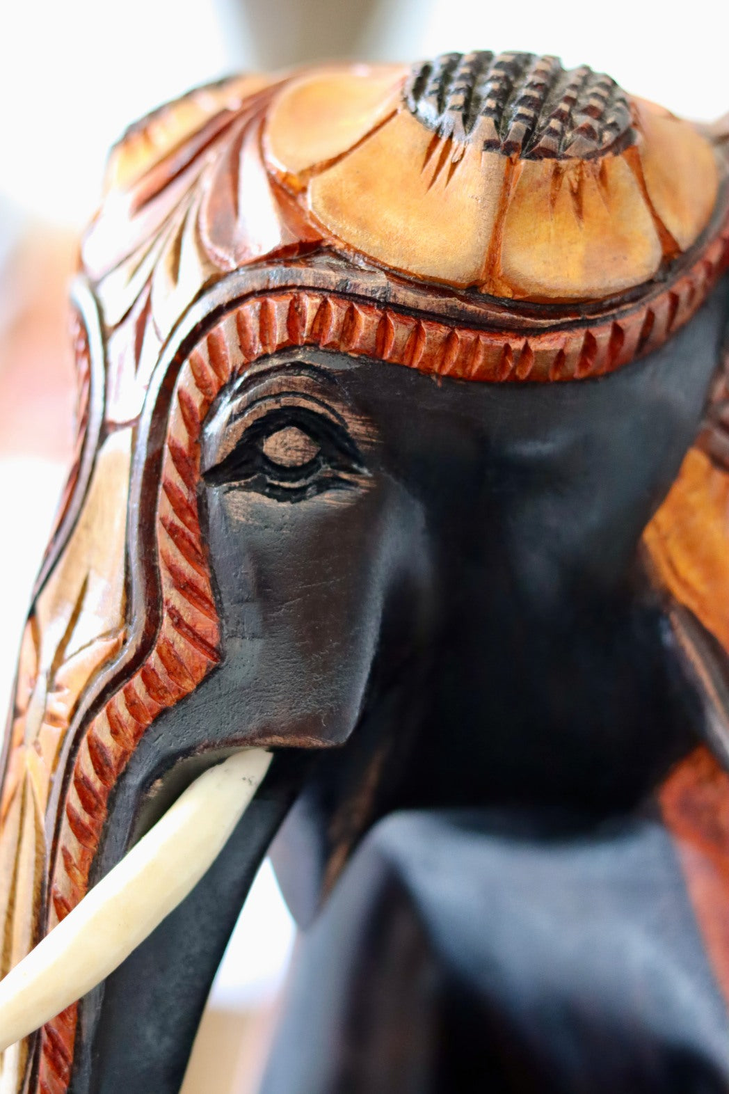 Hand Carved Wooden Elephant – Handmade in Sri Lanka