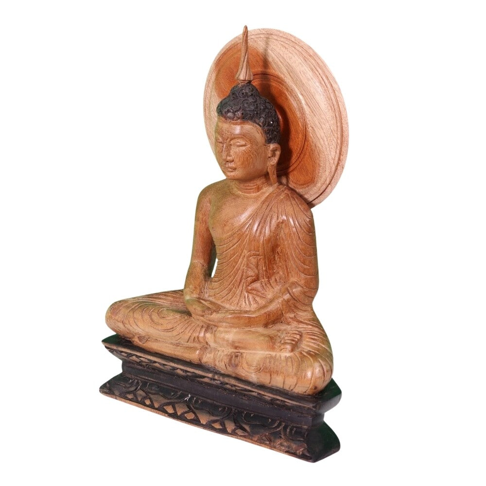Hand Carved Wooden Buddha Statue – Handmade in Sri Lanka