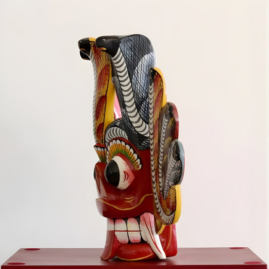 Hand Carved Naga Raksha Mask – Traditional Sri Lankan Cobra Guardian Mask