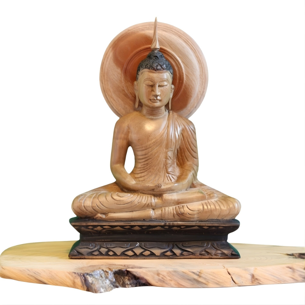 Hand Carved Wooden Buddha Statue – Handmade in Sri Lanka