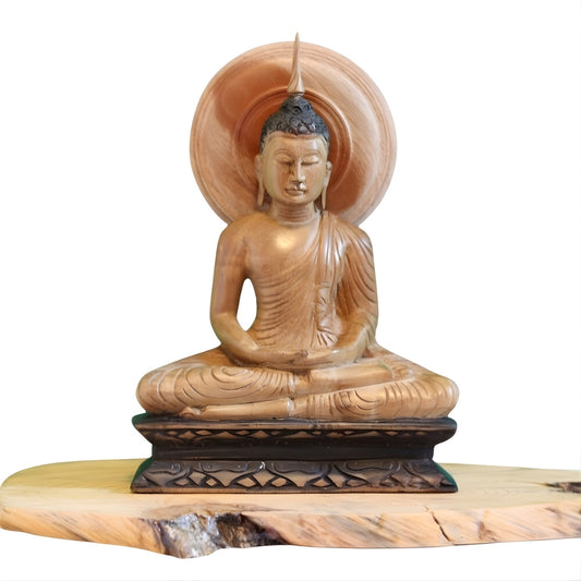 Hand Carved Wooden Buddha Statue – Handmade in Sri Lanka