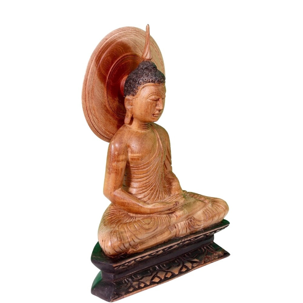 Hand Carved Wooden Buddha Statue – Handmade in Sri Lanka