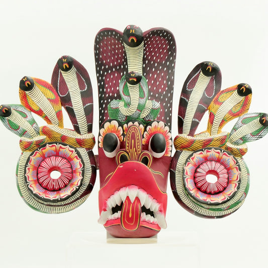 Handcrafted Sri Lankan Naga Raksha Wooden Mask (Extra Large) – Cobra Demon Statement Wall Art