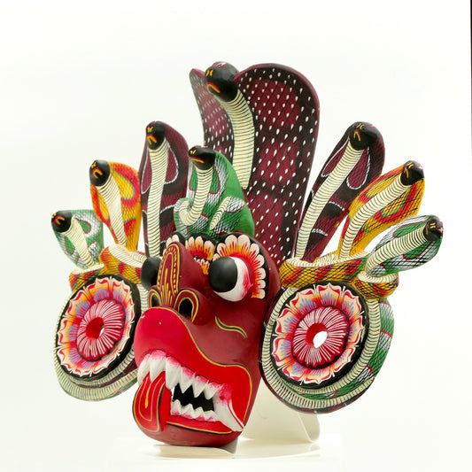 Handcrafted Sri Lankan Naga Raksha Wooden Mask (Extra Large) – Cobra Demon Statement Wall Art