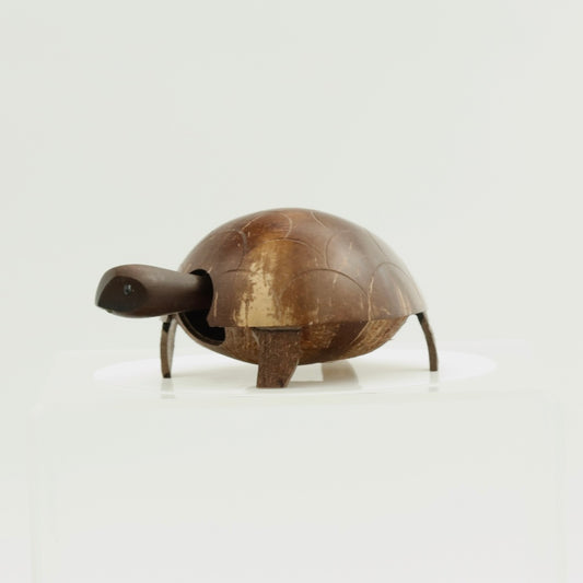 Handcrafted Coconut Shell Turtle – Wobbly Nodding Decor