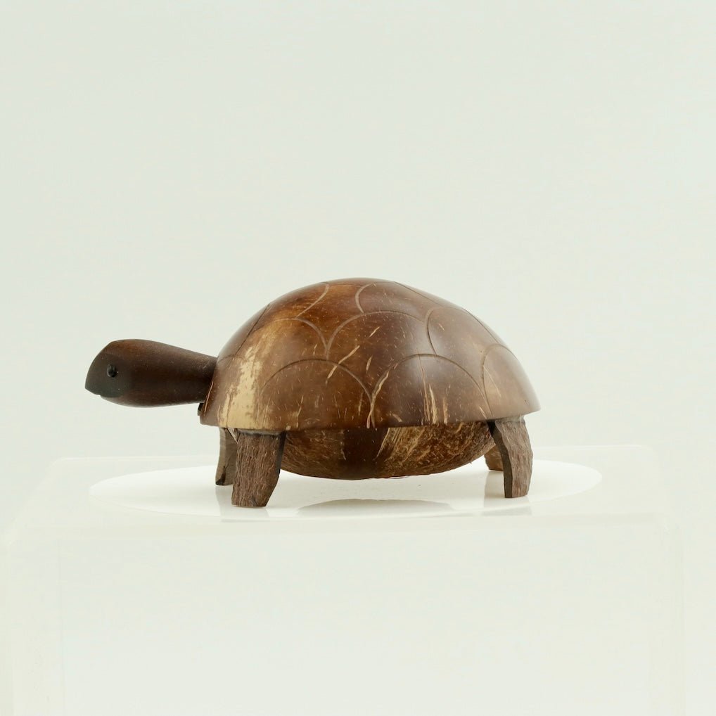 Handcrafted Coconut Shell Turtle – Wobbly Nodding Decor
