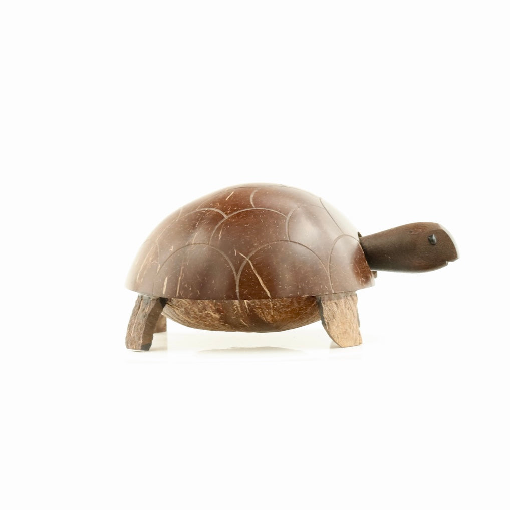Handcrafted Coconut Shell Turtle – Wobbly Nodding Decor