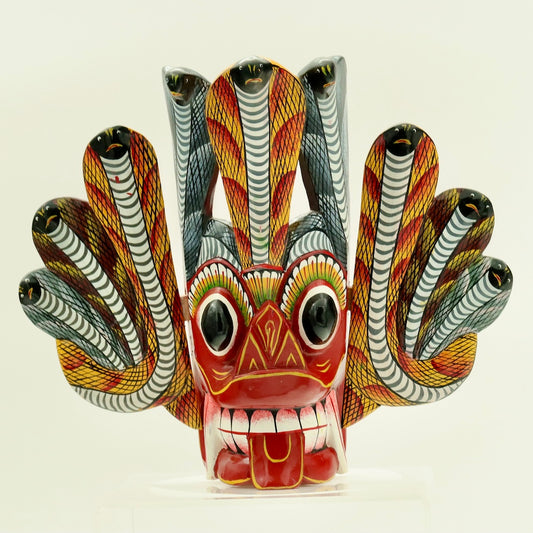Handcrafted Sri Lankan Naga Raksha Wooden Mask (Large) – Cobra Demon Wall Art