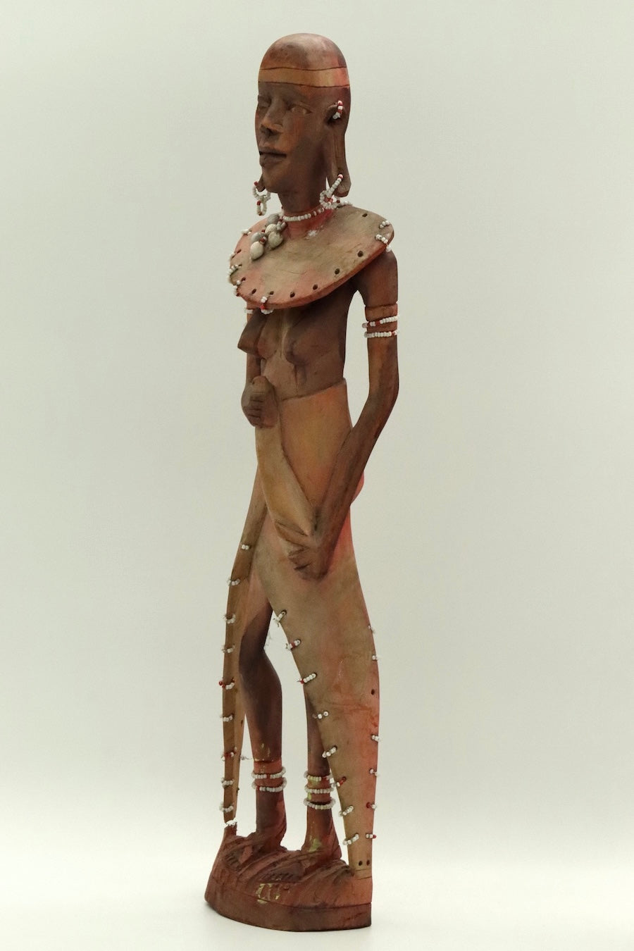 Hand Carved African Tribal Inspired Figures Set – Wooden Sculptures Male & Female – Ethnic Decor