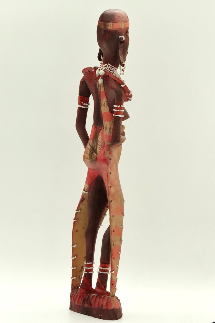Hand Carved African Tribal Inspired Figures Set – Wooden Sculptures Male & Female – Ethnic Decor