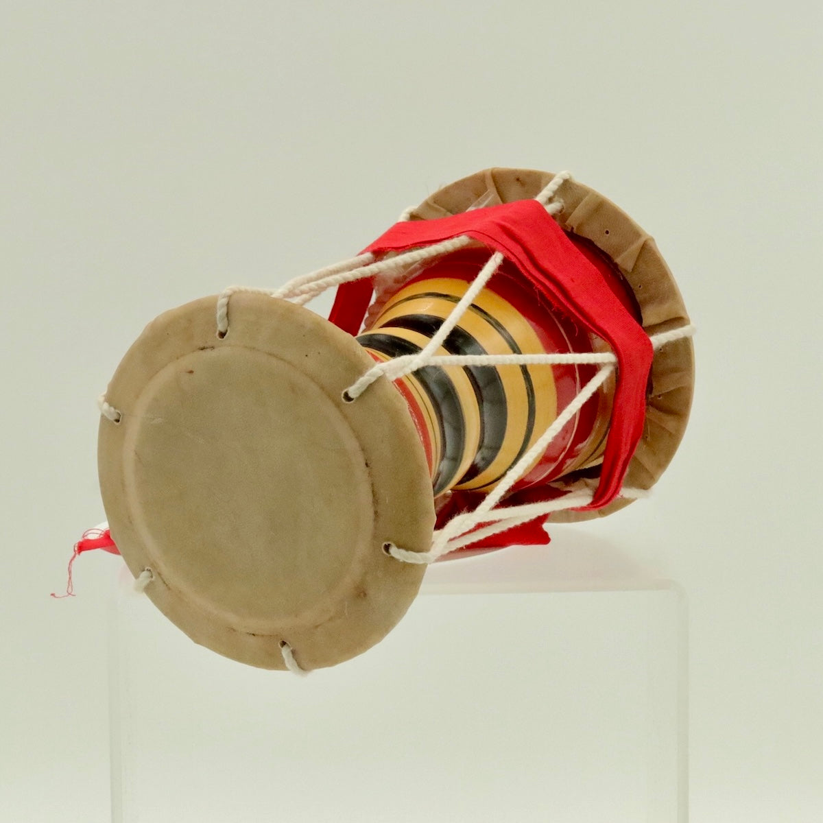 Handcrafted Mini Dholak Drum – Decorative Folk Hand Drum with Rope Tension