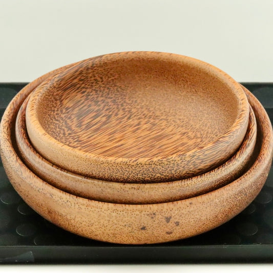 Coconut Wood Bowl Set (3 Sizes) – Handmade Natural Kitchen & Serving Bowls