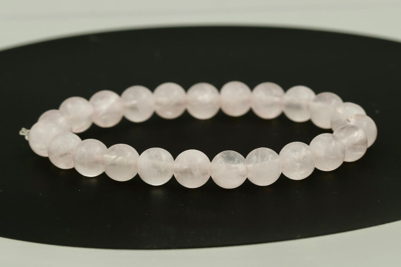 Rose Quartz Bracelet 8mm – Natural Crystal Bead Bracelet | Stretch Fit