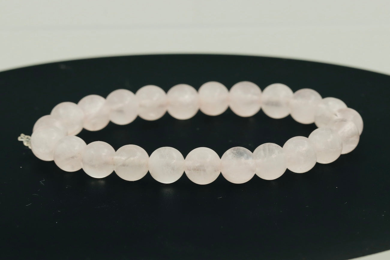 Rose Quartz Bracelet 8mm – Natural Crystal Bead Bracelet | Stretch Fit