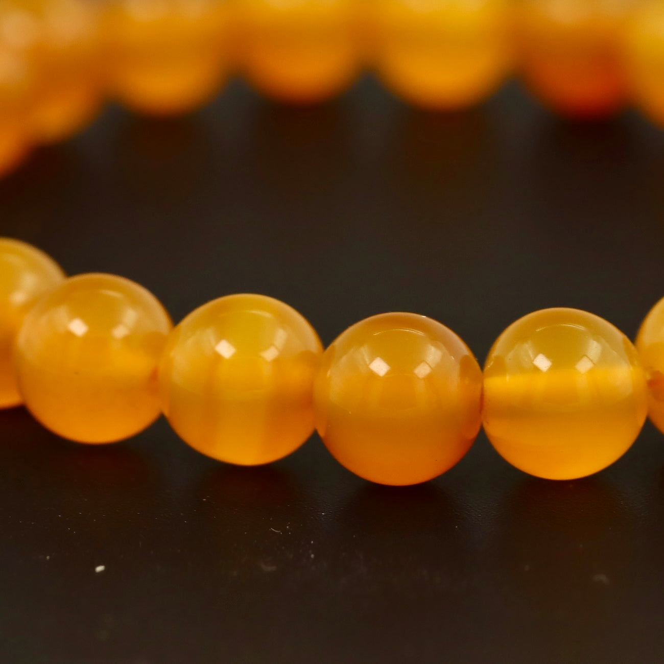 Yellow Agate Bracelet – 8mm Natural Stone Beads – Stretch Bracelet