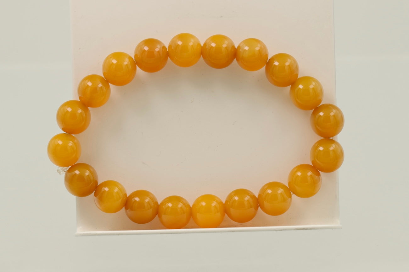 Yellow Agate Bracelet 10mm – Stretch Bead Bracelet for Positivity & Energy