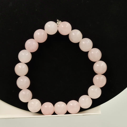 Rosenkvarts Armbånd 10mm – Premium Armbånd med Naturlige Krystalperler | Strækbart