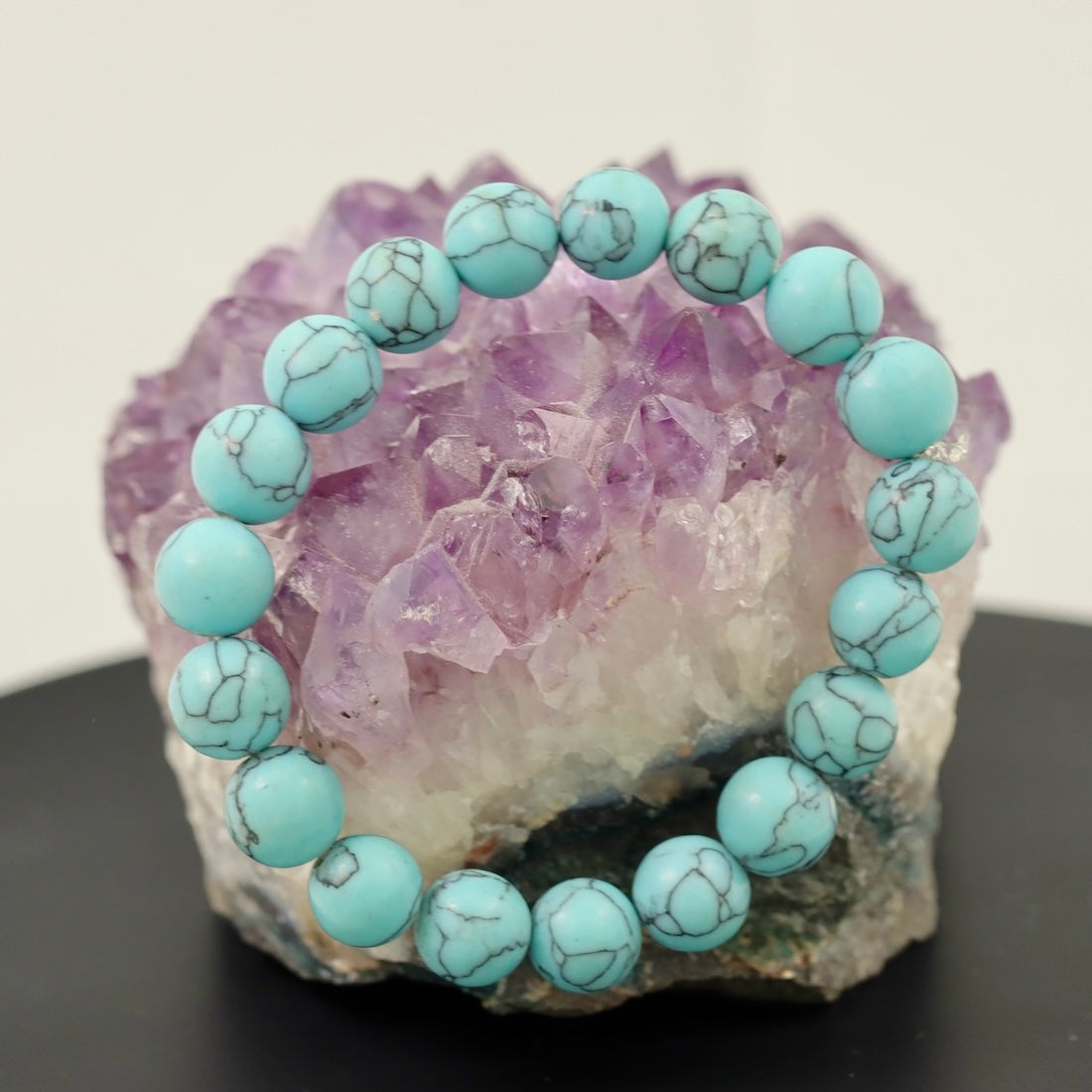 Turquoise Bracelet 10mm – Natural Stone Stretch Bracelet