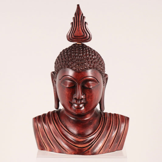 Hand Carved Wooden Buddha Statue – Meditation Decor 33cm