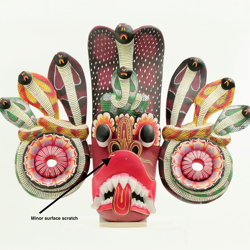 Handcrafted Sri Lankan Naga Raksha Wooden Mask (Extra Large) – Cobra Demon Statement Wall Art