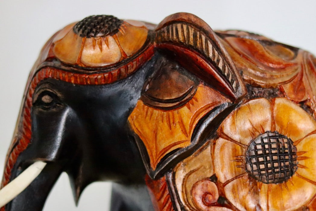 Hand Carved Wooden Elephant – Handmade in Sri Lanka