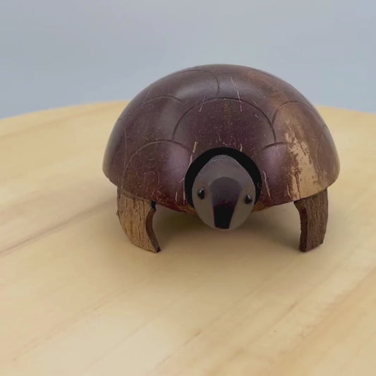 Handcrafted Coconut Shell Turtle – Wobbly Nodding Decor